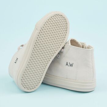 Personalised Grey Kids High Top Trainers, 4 of 6
