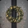 50cm Pre Lit Christmas Wreath Battery Operated With Timer, thumbnail 1 of 2