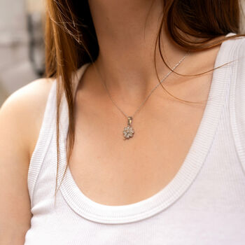 Four Leaf Clover Sterling Silver Necklace, 5 of 11