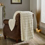 Chatsworth Supersoft Faux Fur Throw 130x170cm Cream, thumbnail 1 of 4