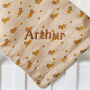 Personalised Trixie Lively Lion Organic Cotton Fleece Blanket, thumbnail 3 of 6