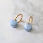 Blue Opal Teardrop October Birthstone Earrings, Gold, thumbnail 1 of 5