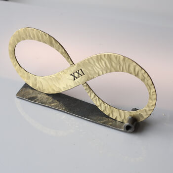 21st Anniversary Gift Brass Infinity Sculpture, 2 of 9
