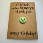 Personalised Funny Bogey Crochet Birthday Card Handmade, thumbnail 9 of 12