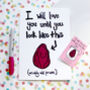 Wrinkly Prune Valentine Pin Badge, thumbnail 2 of 2