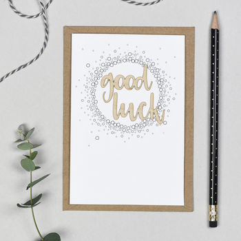Good Luck Wooden Words Cards, 3 of 3