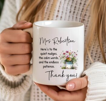 Teacher Thank You Mug – Personalised With Wildflowers And Quote, 5 of 9