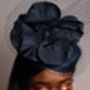Navy Blue Hat With Flower And Veiling Detail, thumbnail 2 of 2