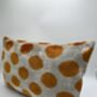 Oblong Velvet Ikat Cushion Orange Spot, thumbnail 2 of 6