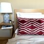 Oblong Velvet Ikat Cushion Red Decoration, thumbnail 7 of 8