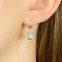 Sterling Silver Blue Chalcedony Huggie Hoop Earrings, thumbnail 1 of 7