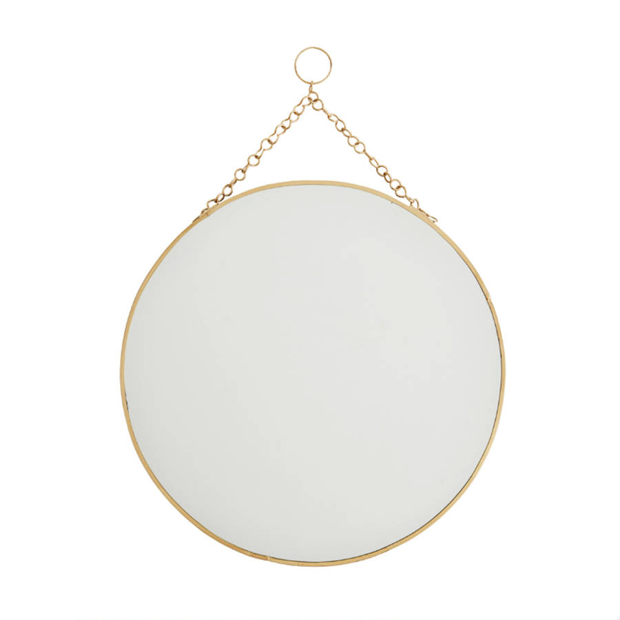 brass circular mirror with chain by posh totty designs interiors