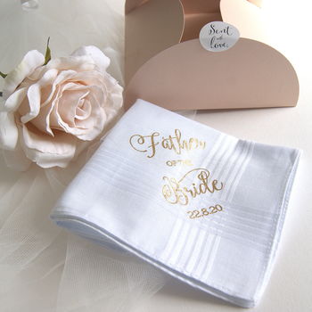 Father Of The Bride Wedding Day Handkerchief Gift, 5 of 6