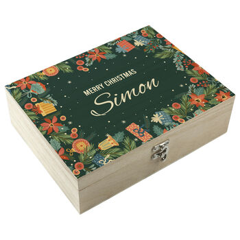 Personalised Floral Christmas Vegan Choc Snacks Box, 4 of 5