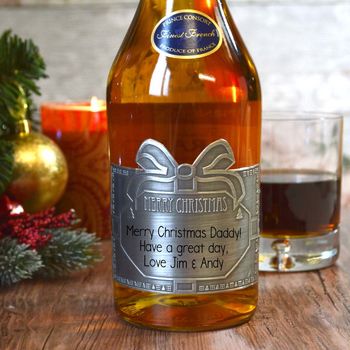 Christmas Personalised Brandy With Pewter Label, 2 of 6