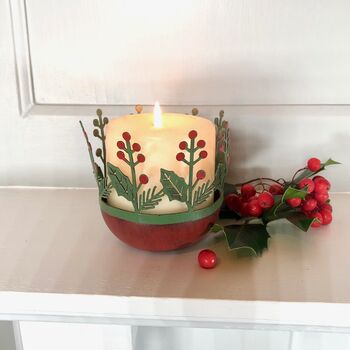 Holly Metal Candle Holder, 2 of 2