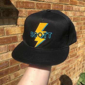 Personalised Bolt Name Snap Back/ Cap, 2 of 2