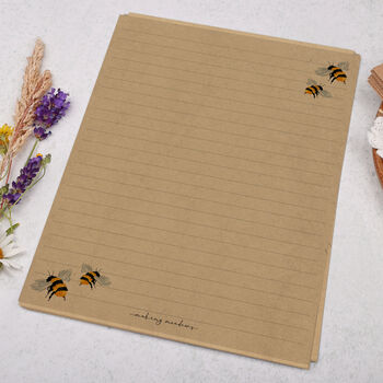 A5 Kraft Letter Writing Paper With Bumble Bees, 4 of 4