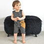 Personalised Stripy Baby Unisex Jumpsuit Sleeveless, thumbnail 5 of 8