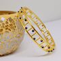 Lapis Lazuli Gold Bangle: Blue Gemstone Bracelet, thumbnail 3 of 4