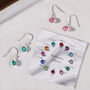 Sterling Silver Birthstone Drop Earrings, thumbnail 1 of 10