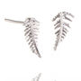 Fern Earrings In Solid 925 Sterling Silver, thumbnail 6 of 7