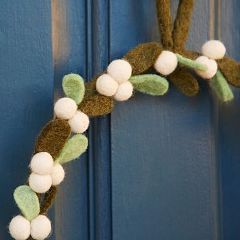 Felt Mistletoe Christmas Wreath, 2 of 3