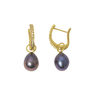Black Pearl Earrings Designer Earrings Gift For Her, thumbnail 1 of 4
