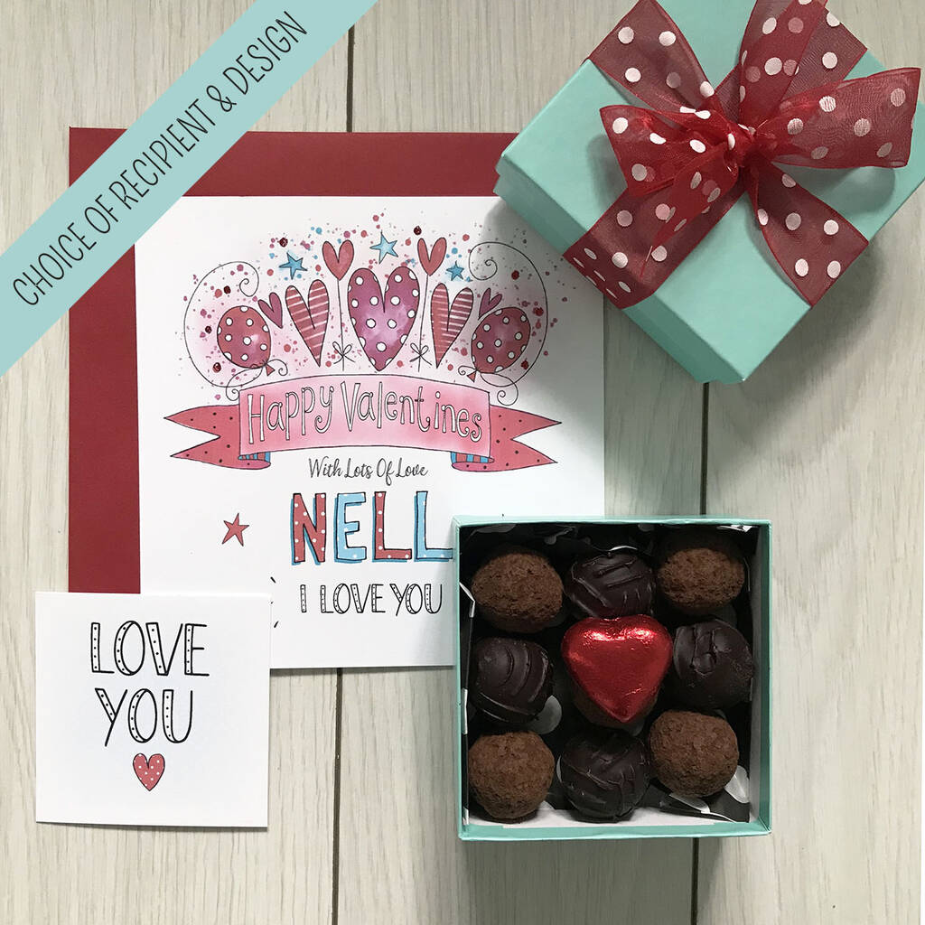 Valentines Greeting Card And Truffles Gift By Post By