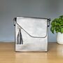 Cross Body Bag With Tassel In Silver Grey, thumbnail 1 of 2