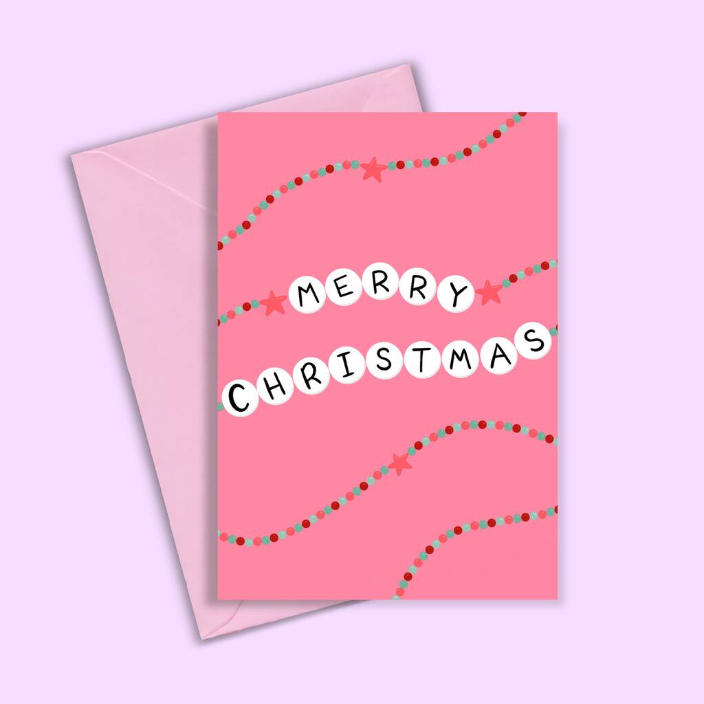 Merry Christmas Friendship Bracelet Taylor Swift Card, 1 of 2