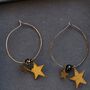 Large Gold Star Charm Hoop Earrings, thumbnail 6 of 7