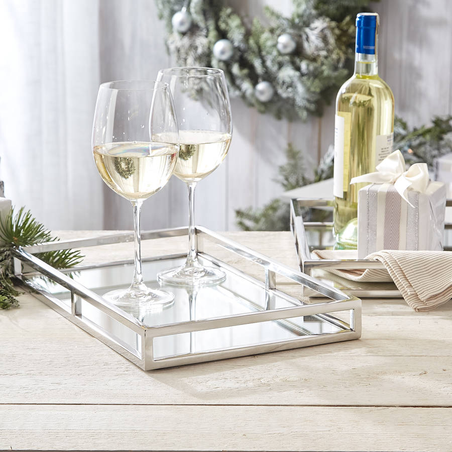 a set of two mirrored gallery trays by tommy's home