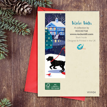 Labrador Pup Walk Christmas Card, 2 of 2