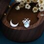 Sterling Silver Firefly And Moon Stud Earrings, thumbnail 1 of 9
