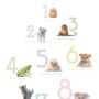 Illustrated Animals Number Print, thumbnail 2 of 4