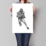 Set Of Three American Football Sketch Prints, thumbnail 4 of 4