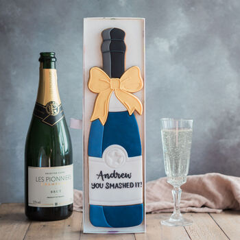 Personalised Champagne Biscuit Bottle – Navy, 2 of 4
