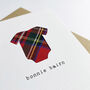 'Bonnie Bairn' Scottish New Baby Card With Real Tartan, thumbnail 3 of 6