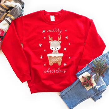 Merry Christmas Jumper Sweatshirt For Adult Child, 2 of 6