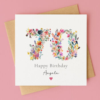 Personalised Wildflower 70th Birthday Card, 2 of 5