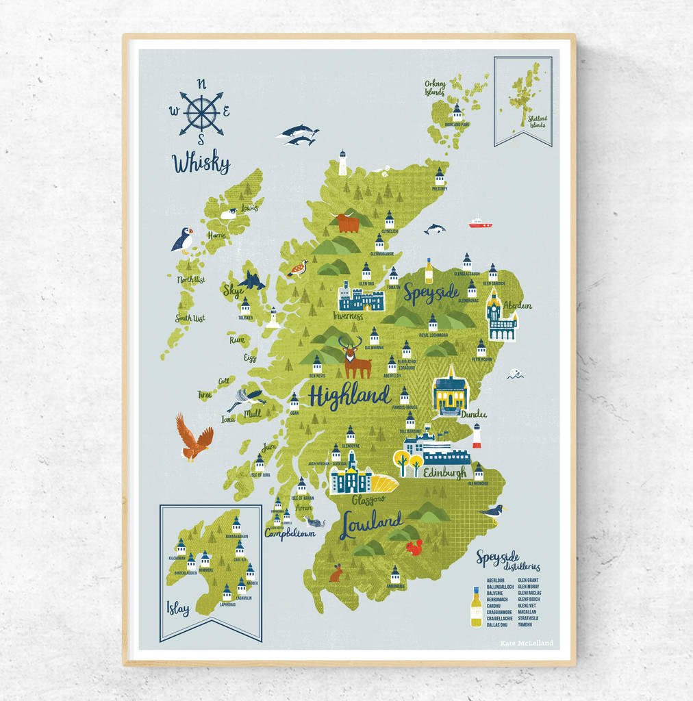 Whisky Map Of Scotland, 1 of 2