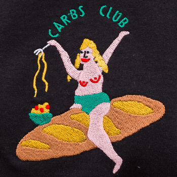 Carbs Club Embroidered T Shirt, 7 of 10