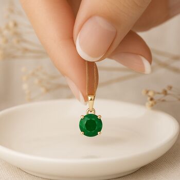 Personalised 9ct Yellow Gold Emerald Pendant Necklace: May Birthstone Gift – 5mm, 3 of 11