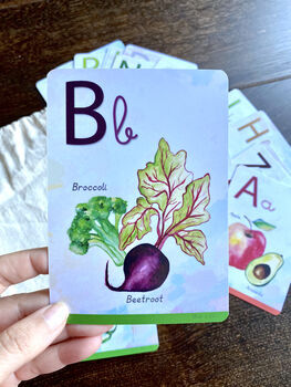 A Z Fruits And Vegetables Children's Flash Cards, 5 of 6