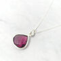 Pink Tourmaline October Birthstone Silver Necklace, thumbnail 1 of 5