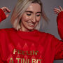 Feelin' A Tini Bit Merry Slogan Christmas Sweatshirt, thumbnail 5 of 5