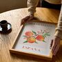 Spanish Peach Art Print Poster, Spain, Fruit, Hand Drawn, thumbnail 1 of 4