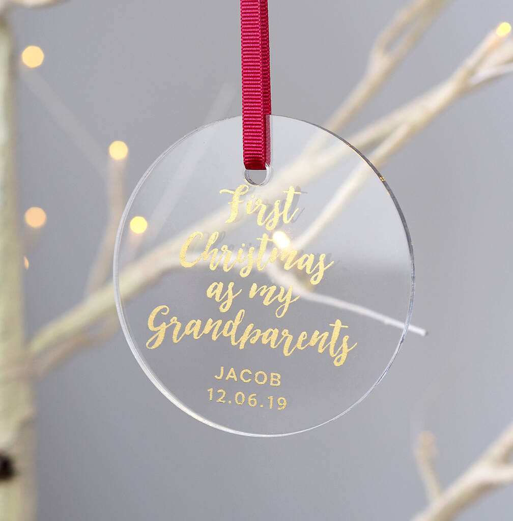 Personalised Grandparents First Christmas Decoration, 1 of 4