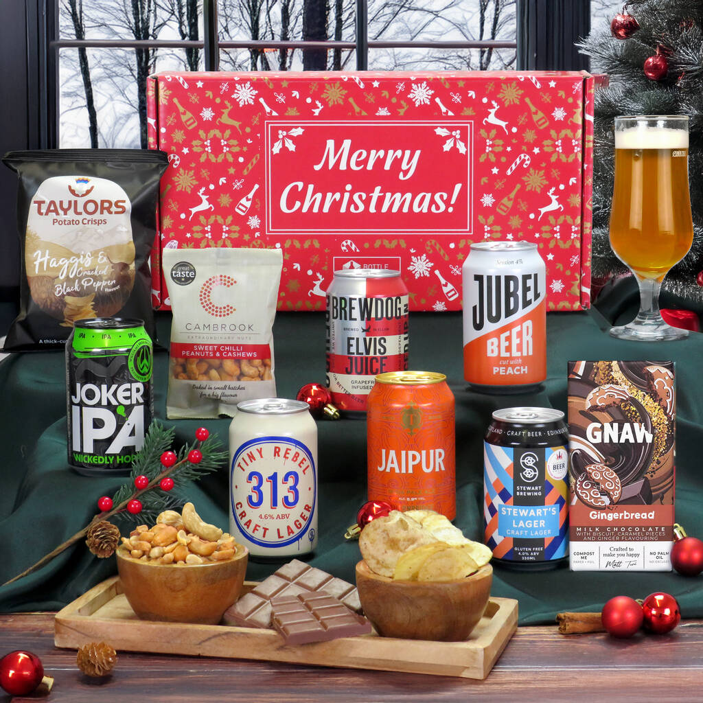 Santa’s Six Pack – Christmas Craft Beer Gift Set With Snacks, 1 of 1
